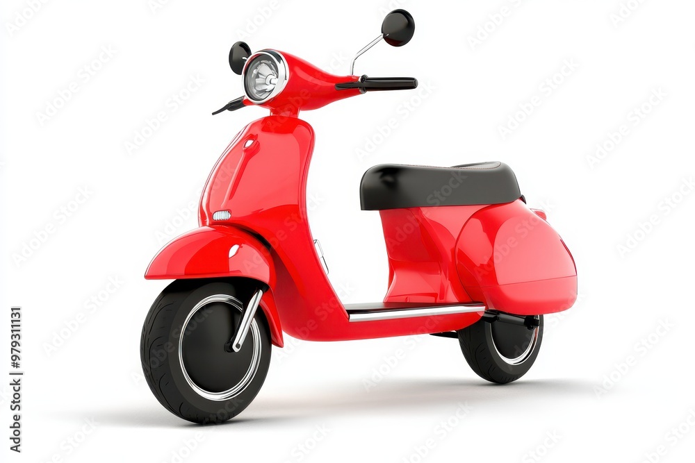 A vibrant red scooter with a sleek design, ideal for urban commuting and leisure rides. A vibrant red scooter with a sleek design, ideal for urban commuting and leisure rides.