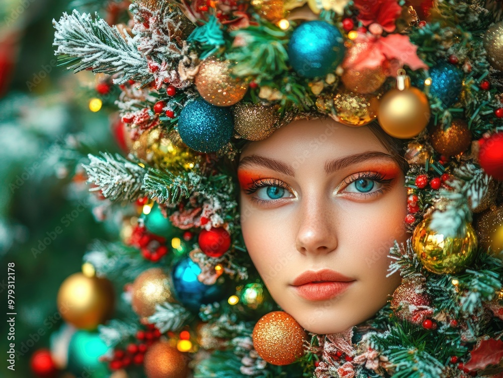 Festive Holiday Spirit: A Christmas Wreath Model Festive Holiday Spirit: A Christmas Wreath Model