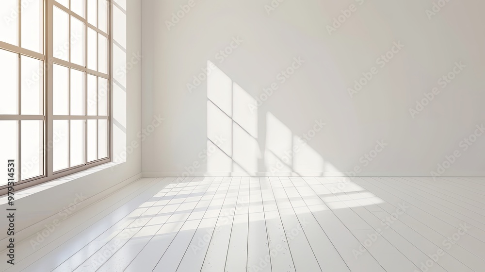 Stylish Minimalist Interior with Expansive Window, Natural Light, and Serene Atmosphere. Modern Aesthetics and Negative Space Design Stylish Minimalist Interior with Expansive Window, Natural Light, and Serene Atmosphere. Modern Aesthetics and Negative Space Design