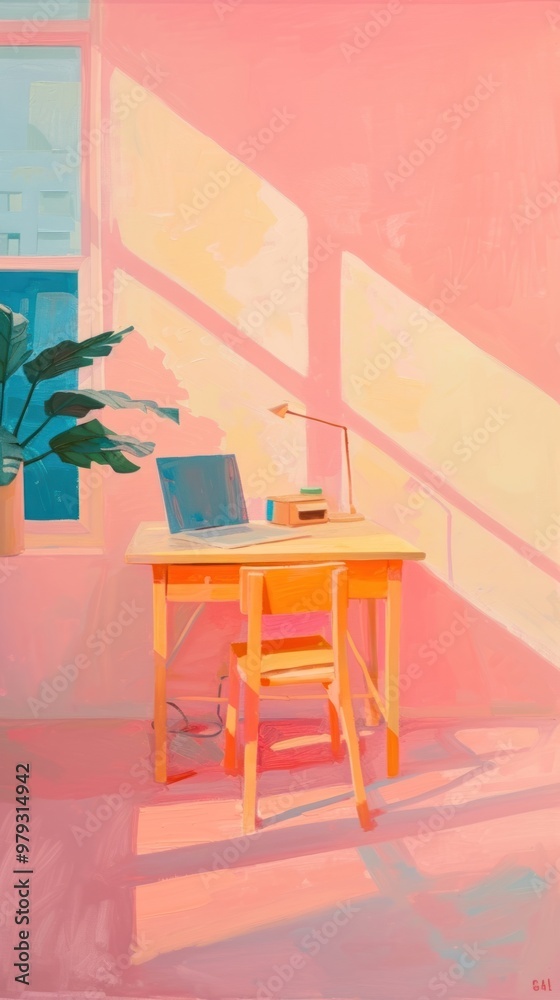 Painting desk furniture chair. Painting desk furniture chair.