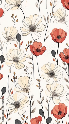 Flowers pattern art backgrounds.