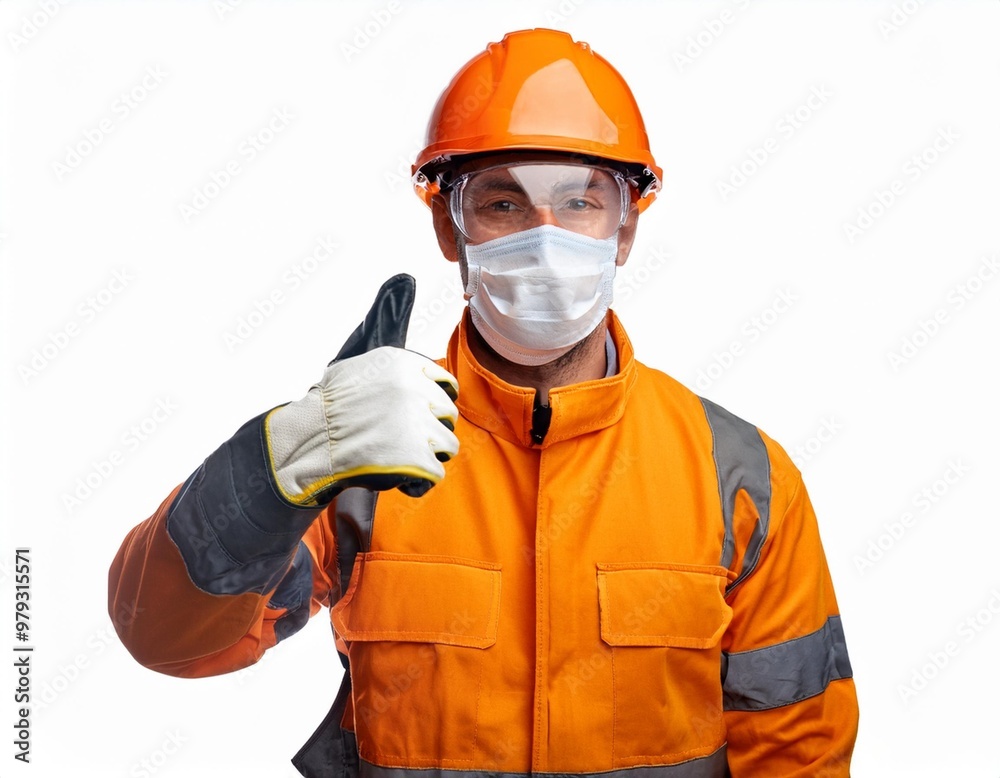 Industrial Worker in Protective Gear Isolated on White Background, Clipping Path, Full Depth of Field Industrial Worker in Protective Gear Isolated on White Background, Clipping Path, Full Depth of Field