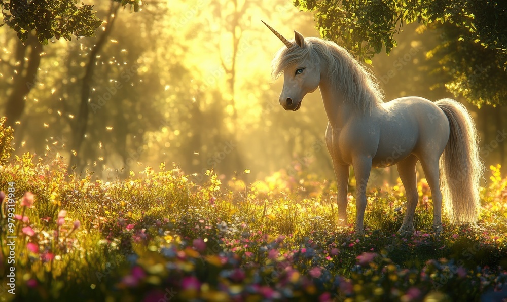 Whimsical Unicorn in a Fantasy Setting Vibrant Unicorn Artwork Whimsical Unicorn in a Fantasy Setting Vibrant Unicorn Artwork