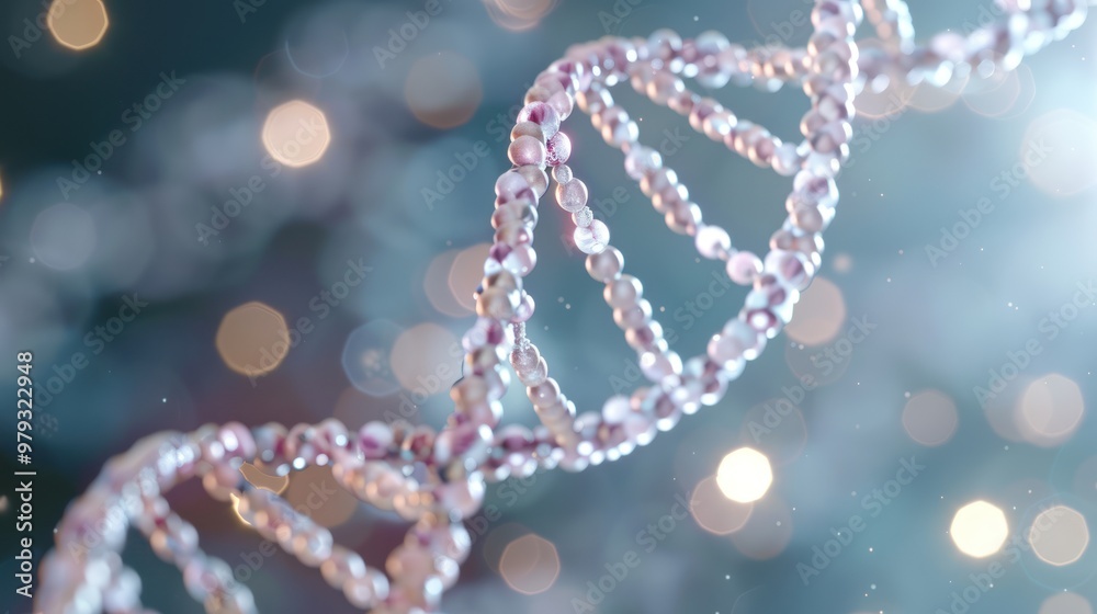 Closeup of a DNA double helix model. Closeup of a DNA double helix model.