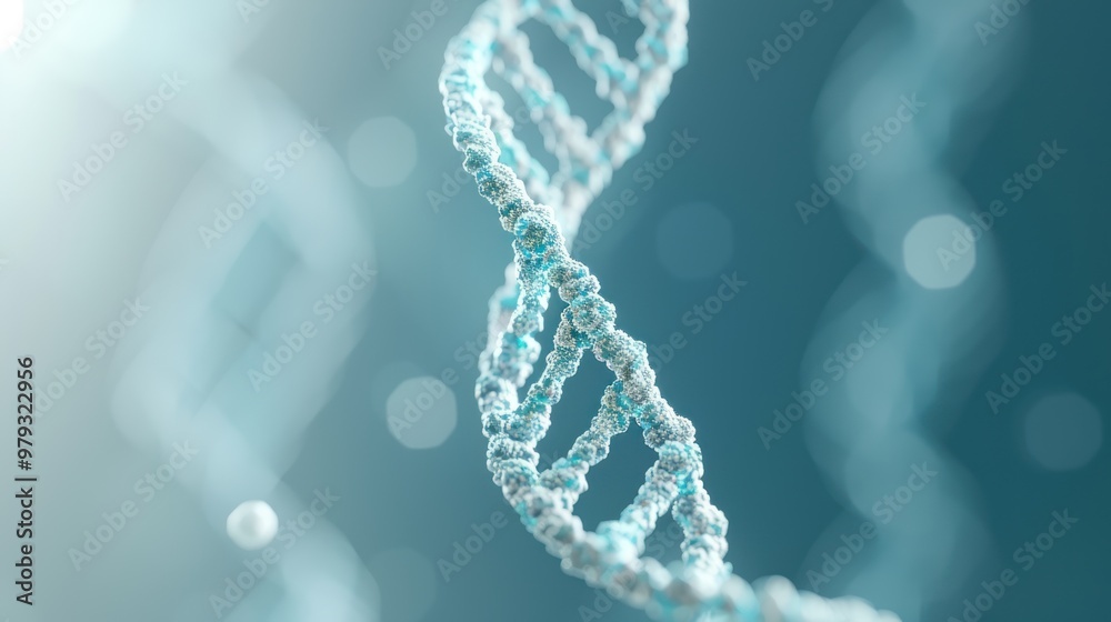 Closeup of a DNA double helix model. Closeup of a DNA double helix model.