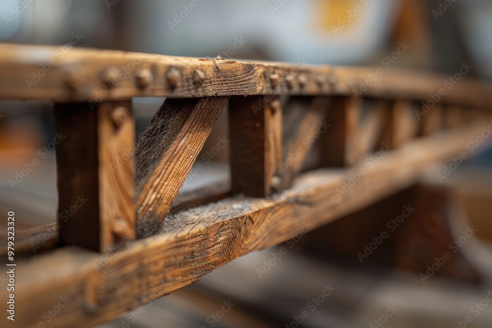 Closeup of a bridge model being tested for load capacity. Closeup of a bridge model being tested for load capacity.