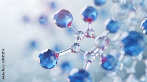 Closeup of a chemical compound model.