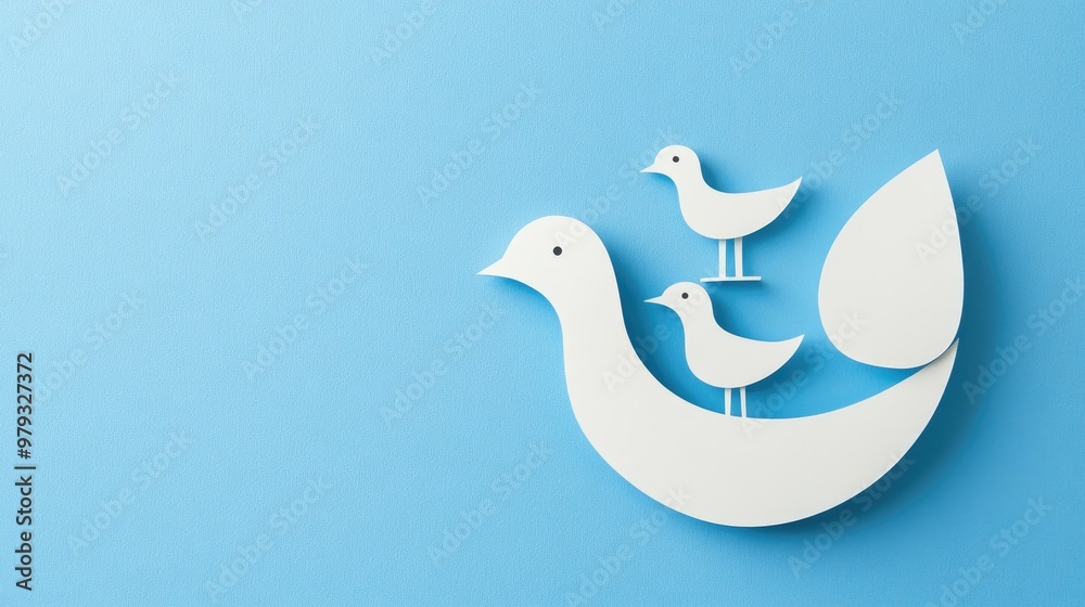 Cutout Paper White Chicken Eggs Representing Family Care And Education Concept Copy Space Cutout Paper White Chicken Eggs Representing Family Care And Education Concept Copy Space