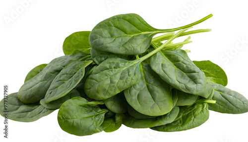 heap of spinach leaves. Generative AI.