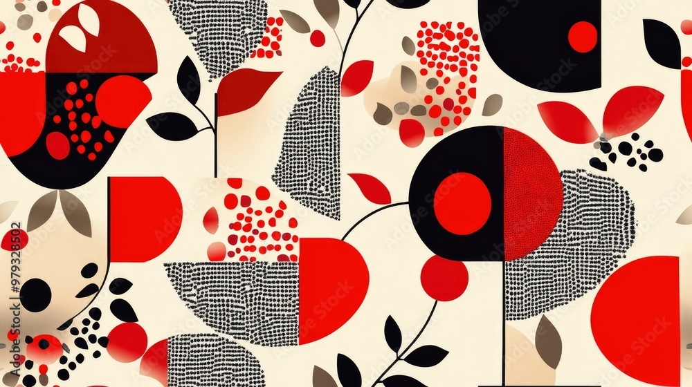 Seamless abstract pattern with red geometric shapes Seamless abstract pattern with red geometric shapes