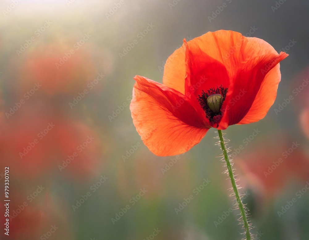 Isolated poppy flower with depth of field highlighting vibrant red petals for Veterans Day Isolated poppy flower with depth of field highlighting vibrant red petals for Veterans Day