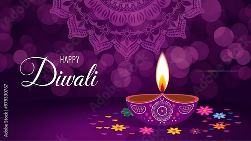 Indian Religious Gradient Happy Diwali festival of lights poster template background design