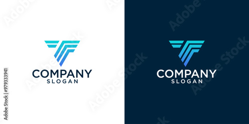 initial t abstract monogram logo design vector