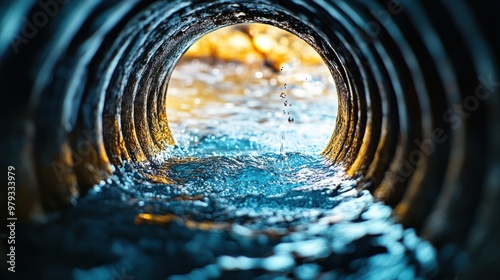 pipe tube inside view of water cleaning process