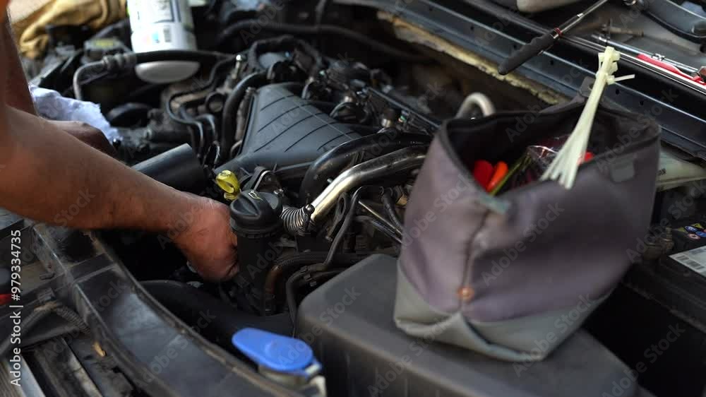 custom made wallpaper toronto digitalA male auto mechanic is repairing a car. Close-up.