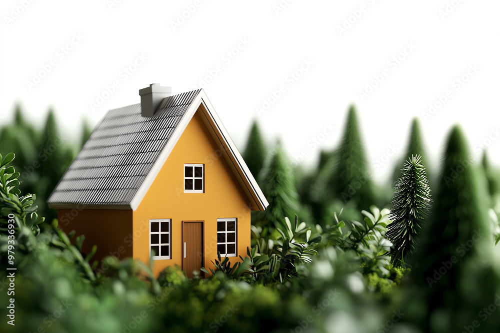 A charming yellow house nestled among lush green trees, symbolizing tranquility and lifestyle in nature. A charming yellow house nestled among lush green trees, symbolizing tranquility and lifestyle in nature.