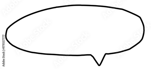 Blank cut out communication message speech bubble with rough edges border and copy space for text, vector design element
