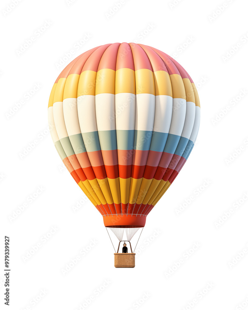 Fototapeta premium The hot air balloon with a basket is ideal for travel, adventure, and vacation. Generative AI