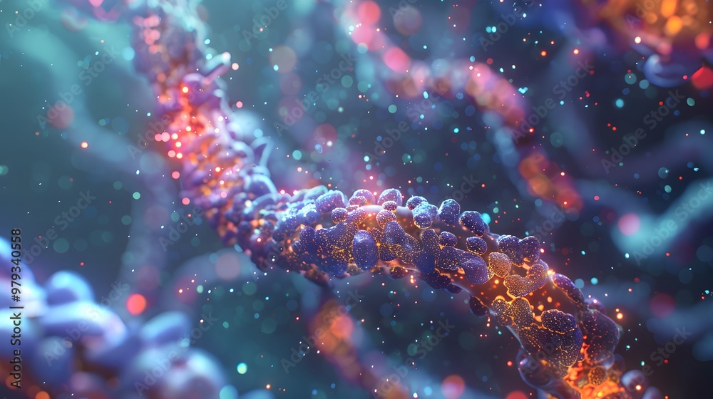Genetic Disease in Cells - 3D Scientific Microscopic View Genetic Disease in Cells - 3D Scientific Microscopic View
