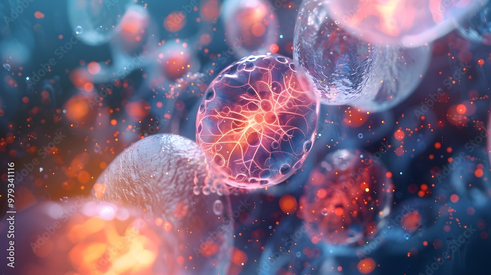 Genetic Disease in Cells - 3D Scientific Microscopic View