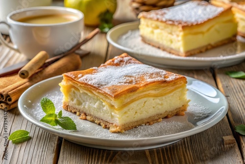 Galaktobouriko, the Greek custard pie that's equal parts elegance and indulgence, a visual feast photo