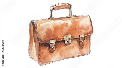 Elegant leather briefcase perfect for professionals seeking style and functionality in their daily work routine. photo