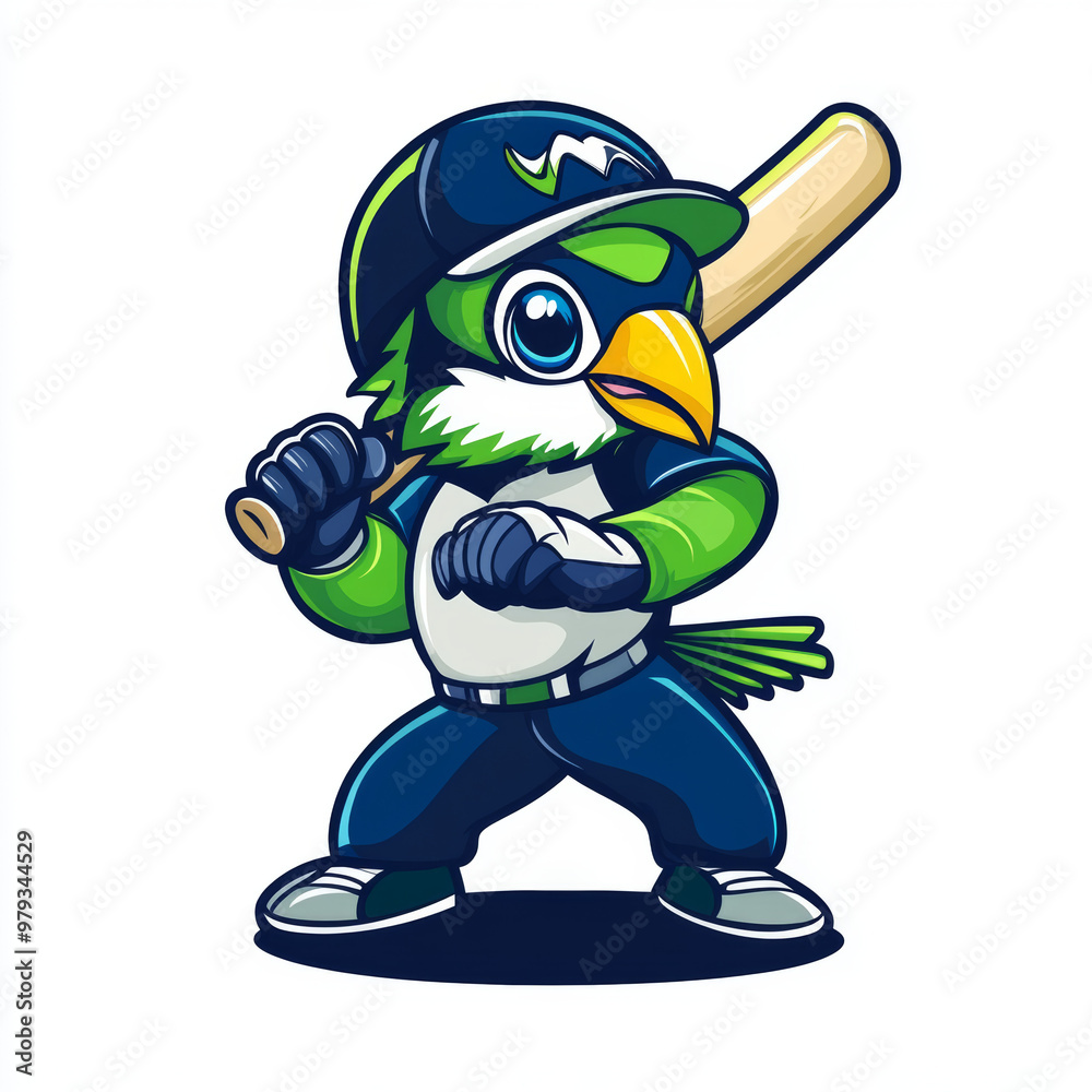 Victory Bird Mascot Holding stick Vector Art Victory Bird Mascot Holding stick Vector Art