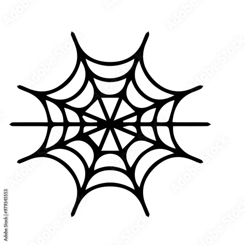 Spider web black with transparent background