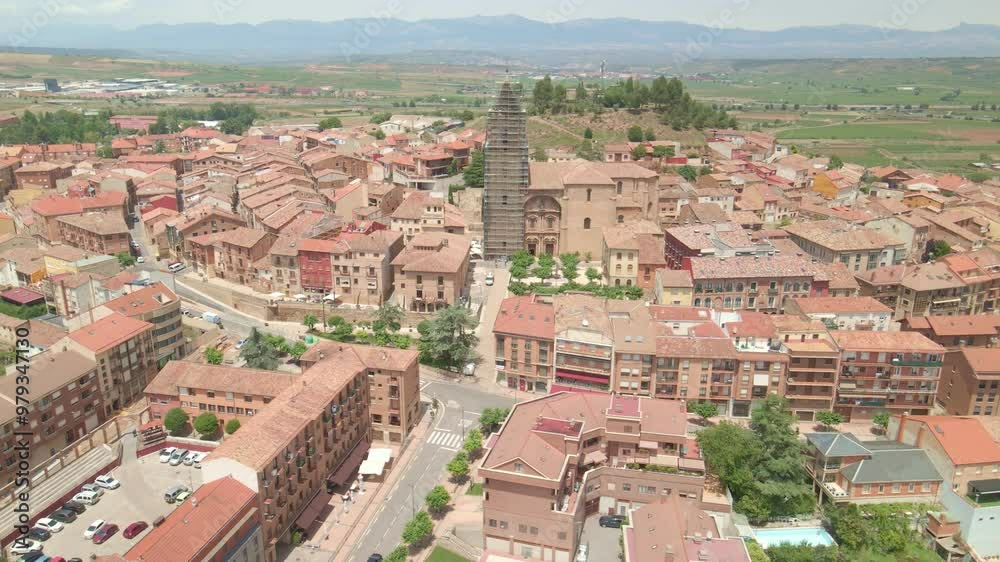 small beautiful town Navarette in Spain, Rioja. aerial view small beautiful town Navarette in Spain, Rioja. aerial view