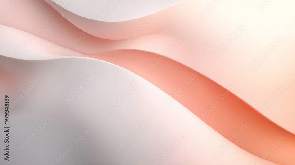 Obraz premium A sleek minimalist background in light gray and soft coral, featuring smooth neumorphic elements casting gentle shadows for a futuristic design.