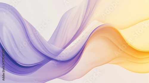 A smooth gradient from pale yellow to soft lavender, with dynamic, flowing abstract shapes creating a calming yet modern design.