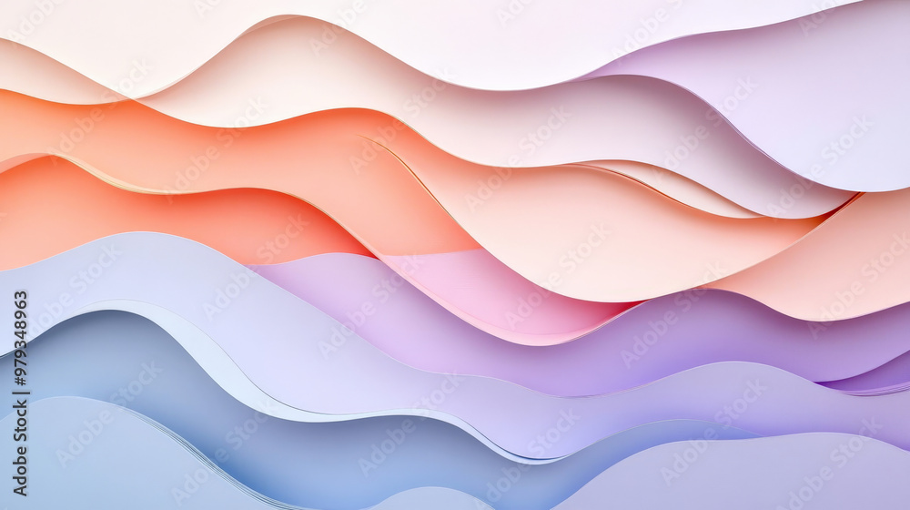 A soft, pastel paper cut background with wavy layers in shades of peach, lavender, and soft blue, creating a calming, serene design. A soft, pastel paper cut background with wavy layers in shades of peach, lavender, and soft blue, creating a calming, serene design.