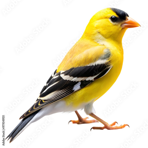 American goldfinch isolated on transparent background