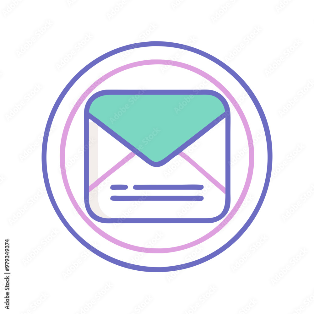 Rounded envelope icon for email in classic design Rounded envelope icon for email in classic design