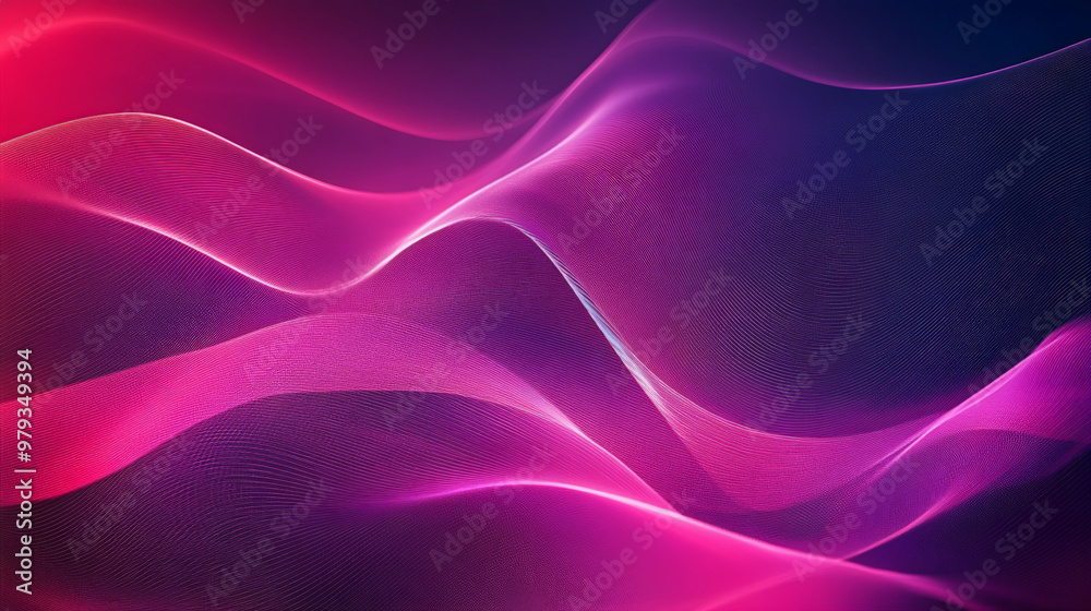 Fototapeta premium A vibrant gradient background moving from bright fuchsia to neon purple, with dynamic abstract lines and glowing edges adding energy.