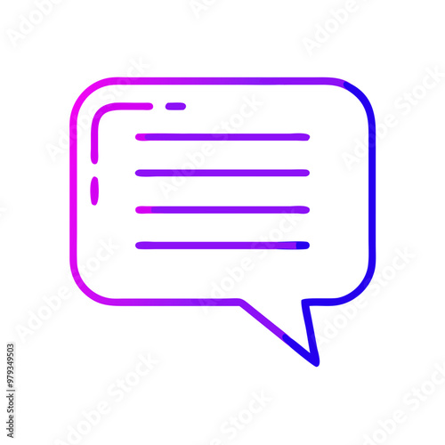 Speech bubble icon with clean lines for digital use