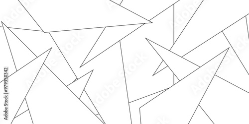 Abstract background with liens and triangles shape on white background. White and grey geometric overlapping rectangle pattern Geometric background soft shadows as patten ..White polygon textured