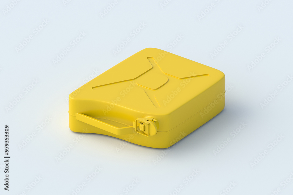 Jerrycan on gray background. Fuel tank. Canister for petrol or diesel. Gasoline storage. 3d render Jerrycan on gray background. Fuel tank. Canister for petrol or diesel. Gasoline storage. 3d render