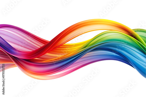 Colorful flow swirl wave intertwined isolated on transparent background