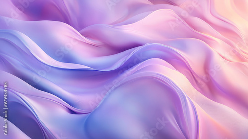 Smooth flowing waves of pastel lavender, soft pink, and light sky blue, forming dynamic, abstract shapes with soft gradients.