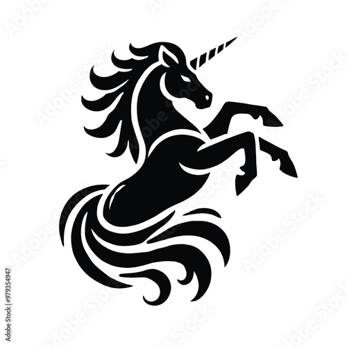 Unicorn Rearing Silhouette