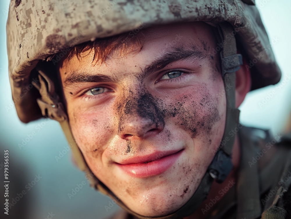 Determined Soldier in Camouflage Determined Soldier in Camouflage