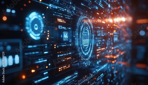 Digital transformation with a company adopting new technologies, modern office, tech-savvy style, sharp focus