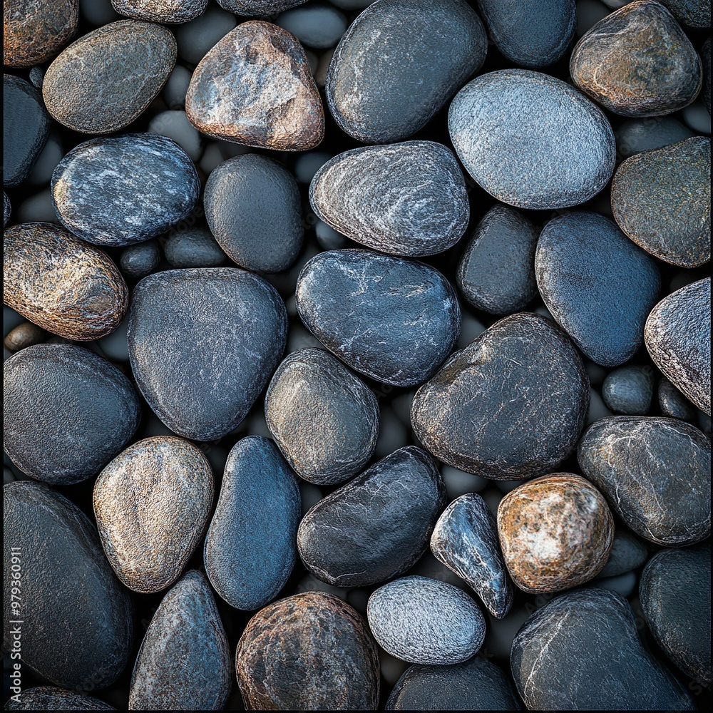 Cool pebble stones and smooth stone texture create a coastal wall design background Cool pebble stones and smooth stone texture create a coastal wall design background