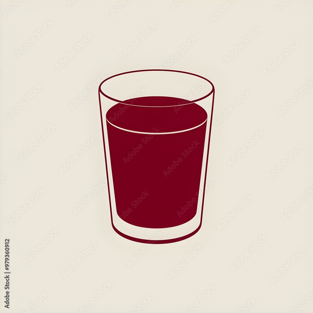 Minimalist 2D Illustration of Juice in Static Black and Maroon Color Scheme, Modern Design, Photo Minimalist 2D Illustration of Juice in Static Black and Maroon Color Scheme, Modern Design, Photo