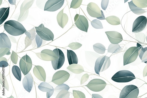 Art printing leaves pattern plant green. photo