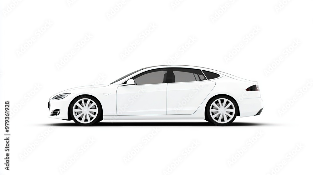 Sleek White Sports Car in Detail Sleek White Sports Car in Detail