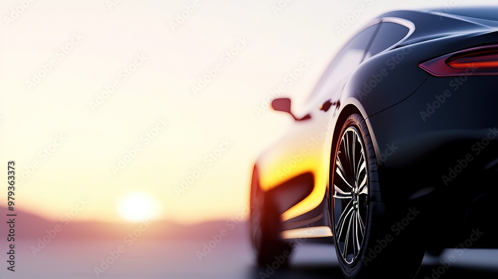 Naklejka premium Golden Hour Parking Scene