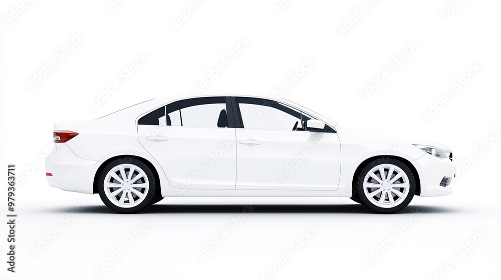 Obraz premium Elegant White Sports Car with Perfect Finish