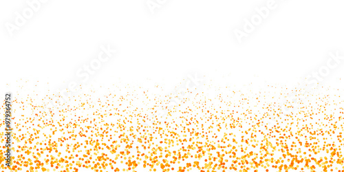 Gradient confetti orange yellow polka dot. Minimalist abstract pattern footer background.